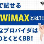 無料で試せるTry WiMAXとは？！お得なプロバイダはGMOとくとくBB！